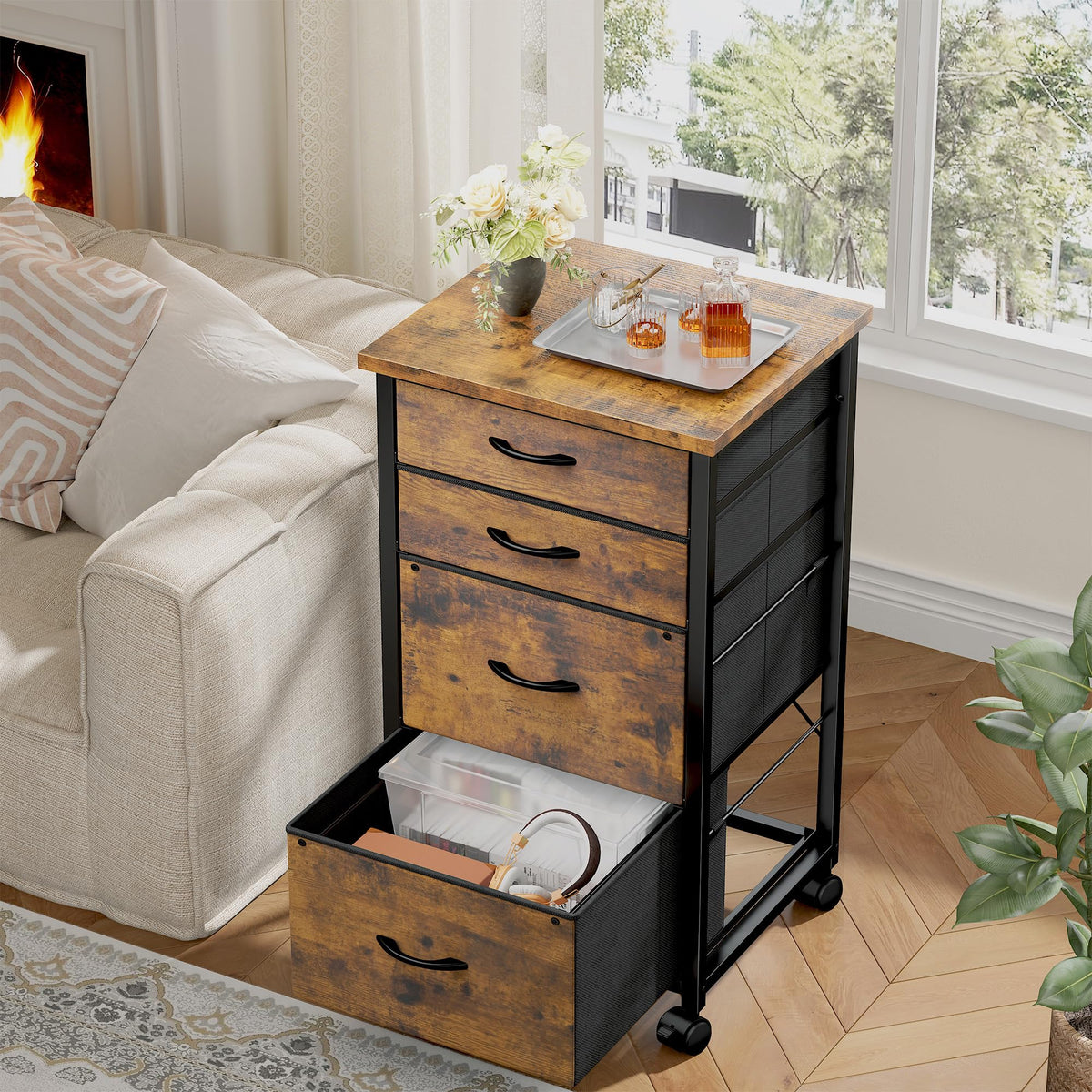 4 Drawer Rolling File Cabinet R862