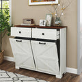 Antique White Double Tilt Out Trash Cabinet E6222