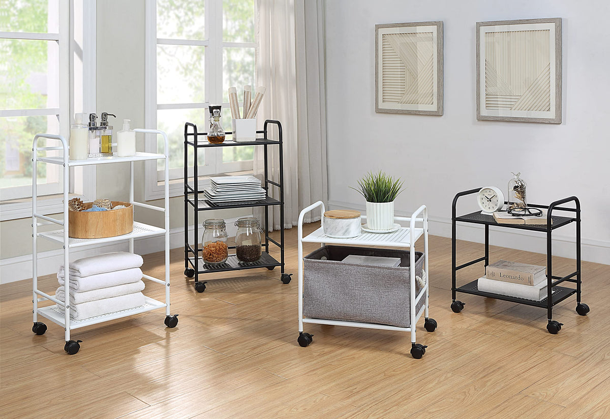 2-Tier Metal Rolling Utility Cart W723