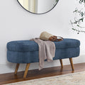Oval Storage Bench with Rubber Wood Legs W3676