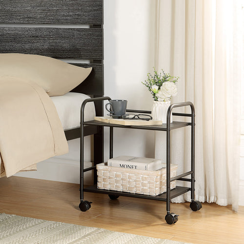 2-Tier Metal Rolling Utility Cart W723