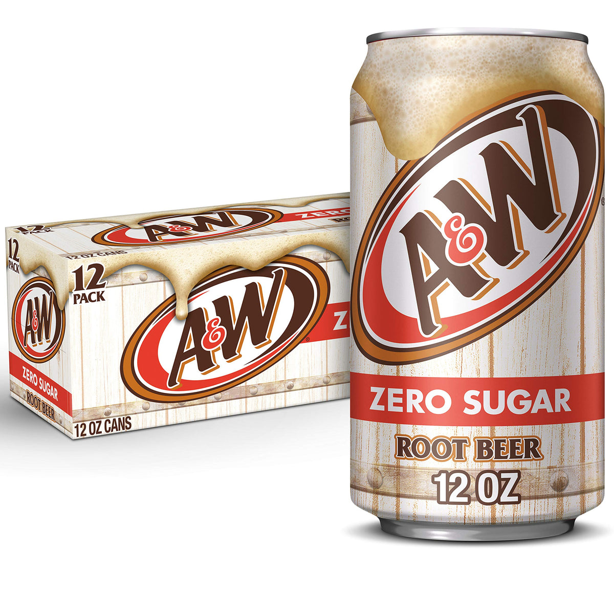 Zero Sugar Root Beer Soda, 12 fl oz cans, 12 pack R22038