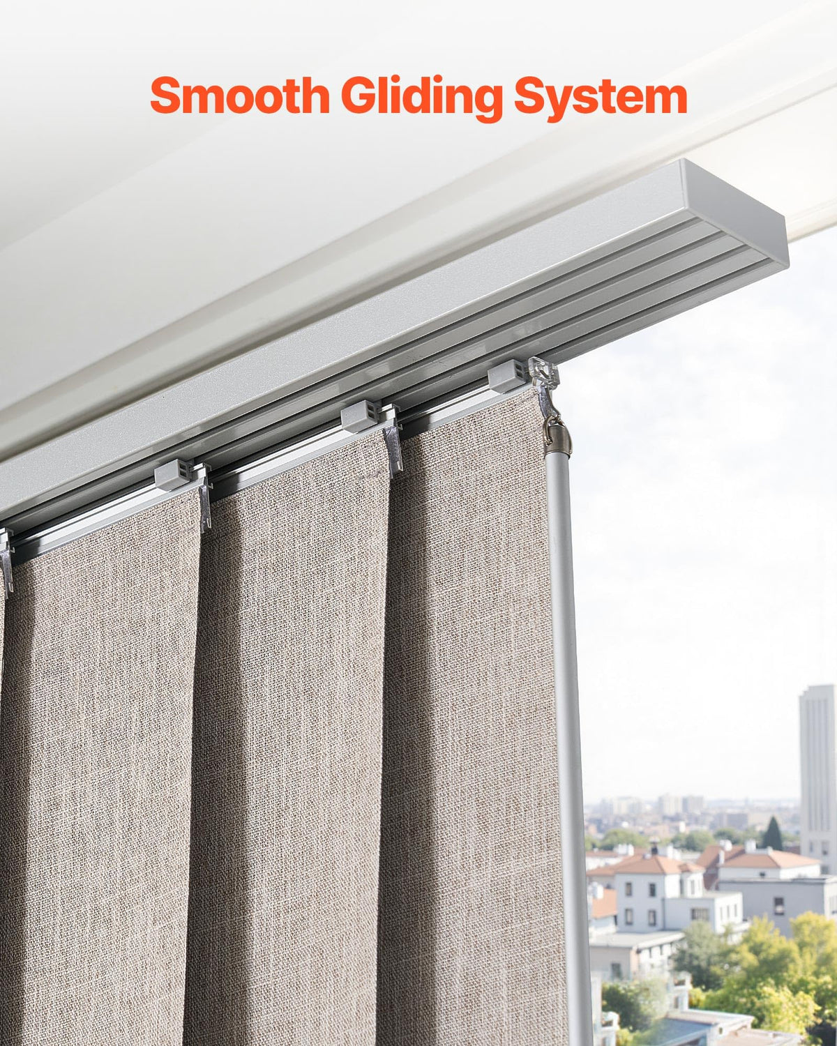 Brown Blackout Panel Track Blinds H5314