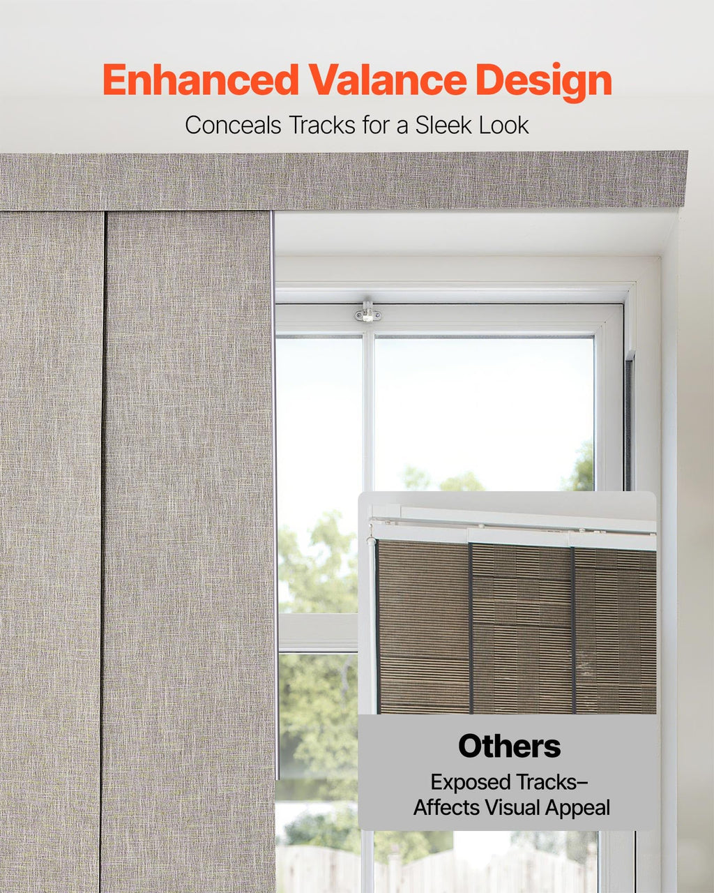 Brown Blackout Panel Track Blinds H5314