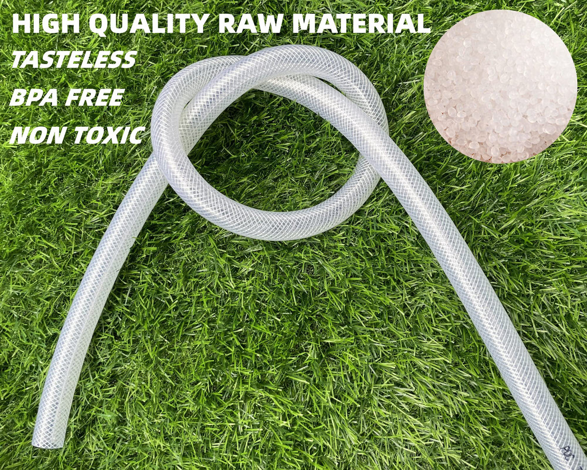 1" OD 100Ft Braided Clear PVC Vinyl Tubing G429304