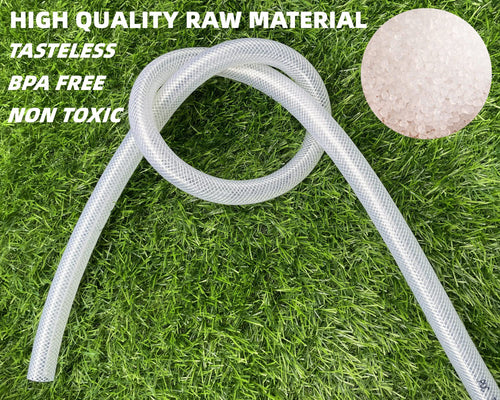 1" OD 100Ft Braided Clear PVC Vinyl Tubing G429304