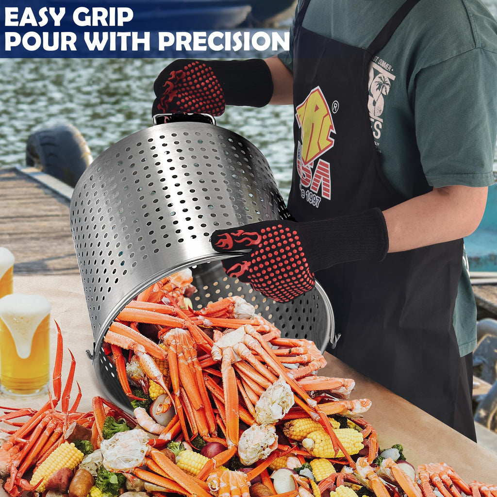 64QT Stainless Steel Stockpot with Basket T3956