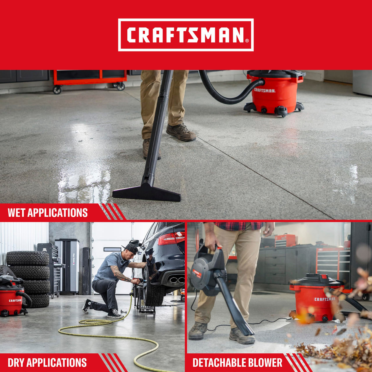 16 Gal. 6.5 Peak HP Wet Dry Vac with Detach Blower R186