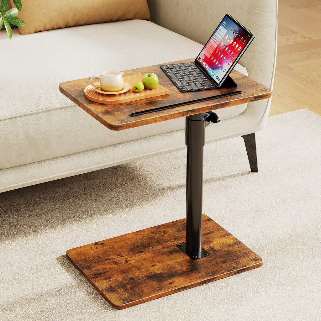 Height Adjustable Swivel C Shaped Side Table Set of 2 X485110